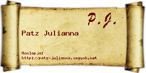 Patz Julianna névjegykártya